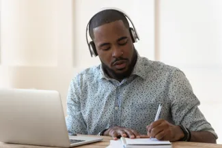 Student studying